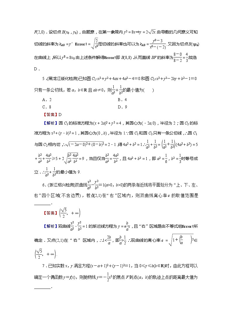 高考数学(理数)二轮复习专题6 第3讲《圆锥曲线的综合问题》练习 (含答案详解)第3页