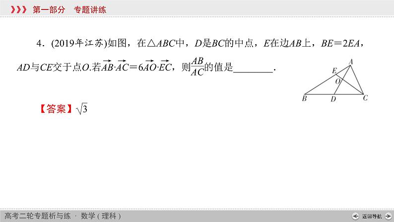 高考数学(理数)二轮复习专题2 第3讲《平面向量》课件 (含详解)07