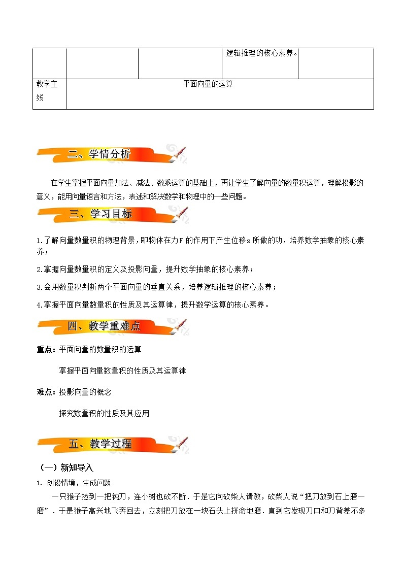 6.2.4向量的数量积（教学设计）-  2022-2023学年高一数学同步备课 (人教A版2019 必修第二册)第2页
