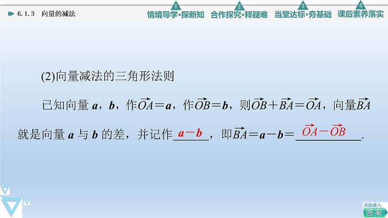 6.1.3 向量的减法 课件 高中数学新人教B版必修第二册07