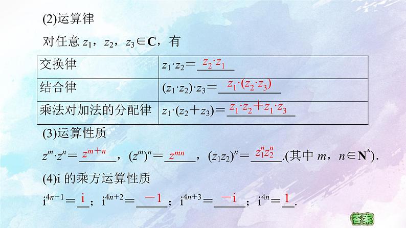 高中数学新人教B版必修第四册 第10章 10.2.2复数的乘法与除法 课件第6页