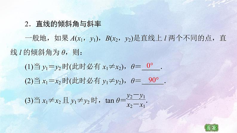 高中数学新人教B版 选择性必修第一册 第2章2.2.1直线的倾斜角与斜率 同步课件第6页
