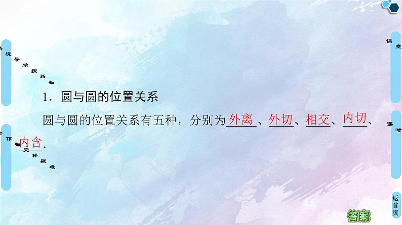 高中数学新人教B版 选择性必修第一册 第2章2.3.4圆与圆的位置关系 同步课件05