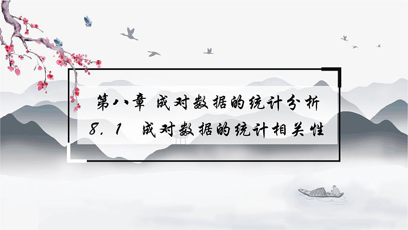 高中数学 新人教A版选择性必修第三册 第八章 8.1成对数据的统计相关性 课件01