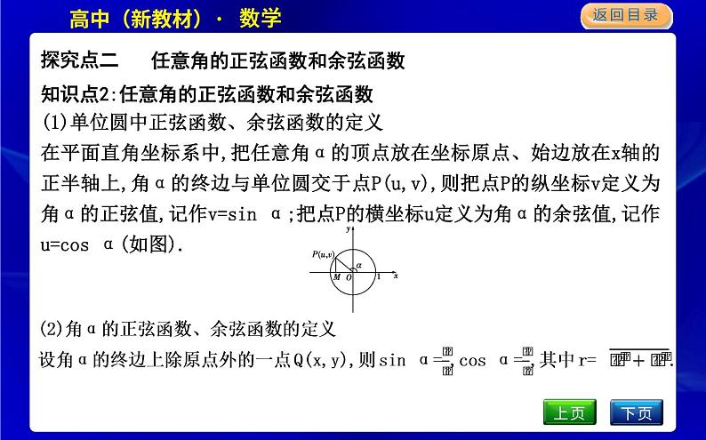 4.1　单位圆与任意角的正弦函数、余弦函数定义第8页