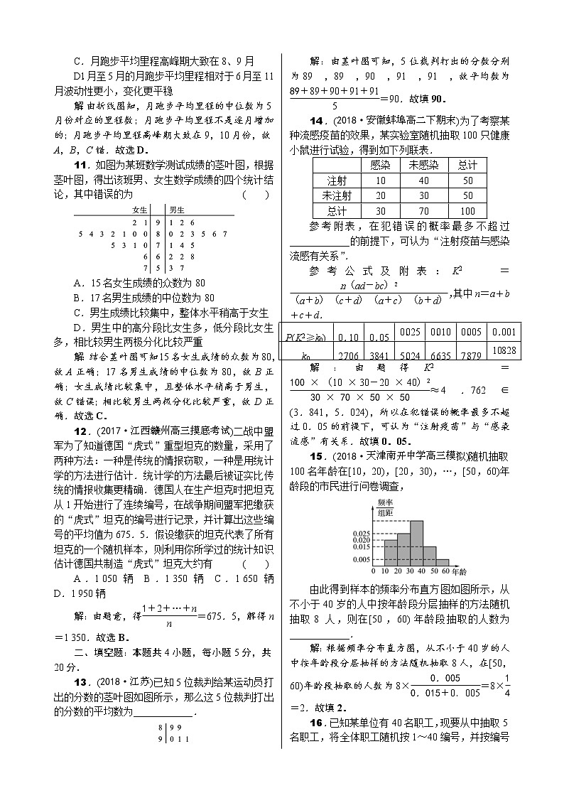 高考数学(理数)一轮复习11《统计》单元测试 (含详解)第3页