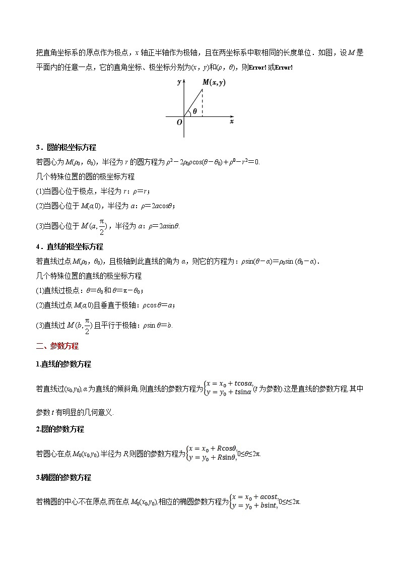 (通用版)高考数学(文数)一轮复习考点梳理与过关练习50《坐标系与参数方程》(含详解)02