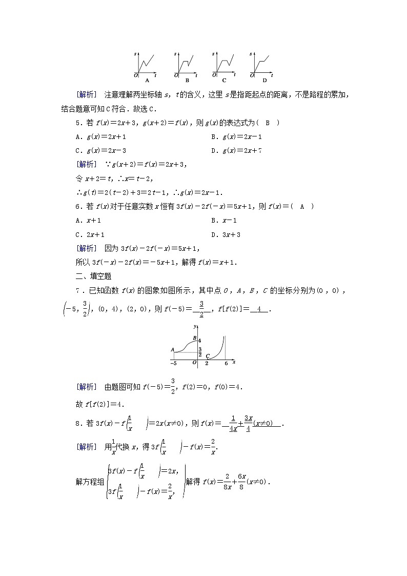 2022新教材高中数学第二章函数2函数2.2函数的表示法第1课时函数的表示法素养作业北师大版必修第一册02