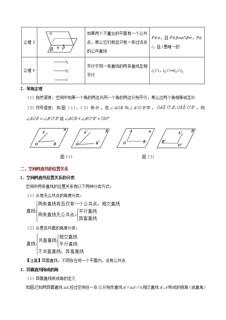 (通用版)高考数学(理数)一轮复习考点梳理与过关练习30《空间点、直线、平面之间的位置关系》(含详解)第2页