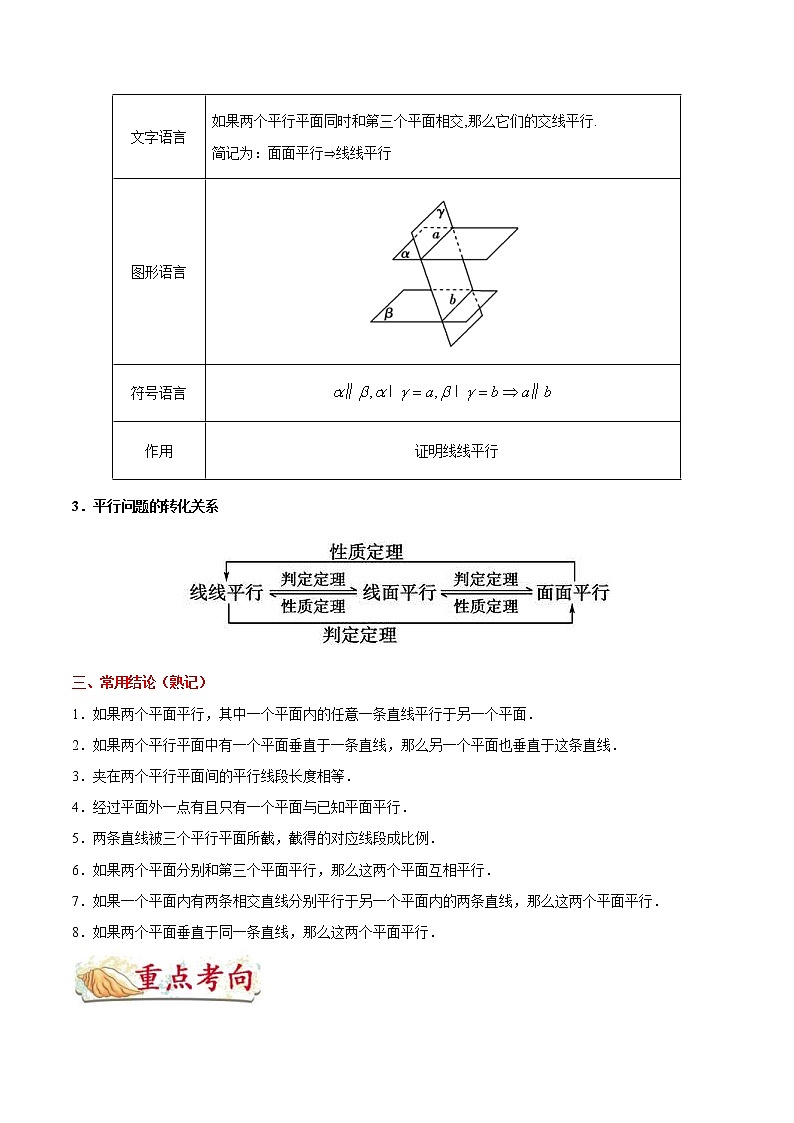 (通用版)高考数学(理数)一轮复习考点梳理与过关练习31《直线、平面平行的判定及其性质》(含详解)第3页