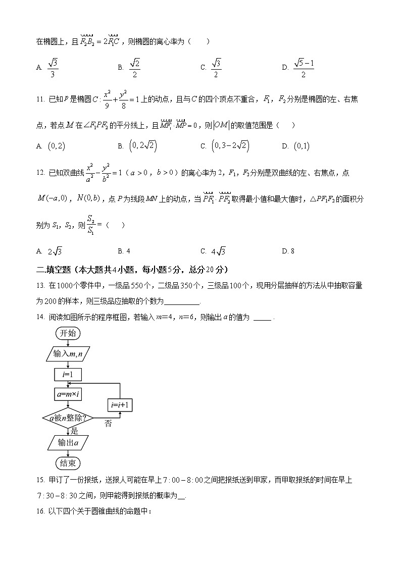 精品解析：四川省攀枝花市第三高级中学校2021-2022学年高二上学期第三次月考数学（文）试题（原卷版）第3页