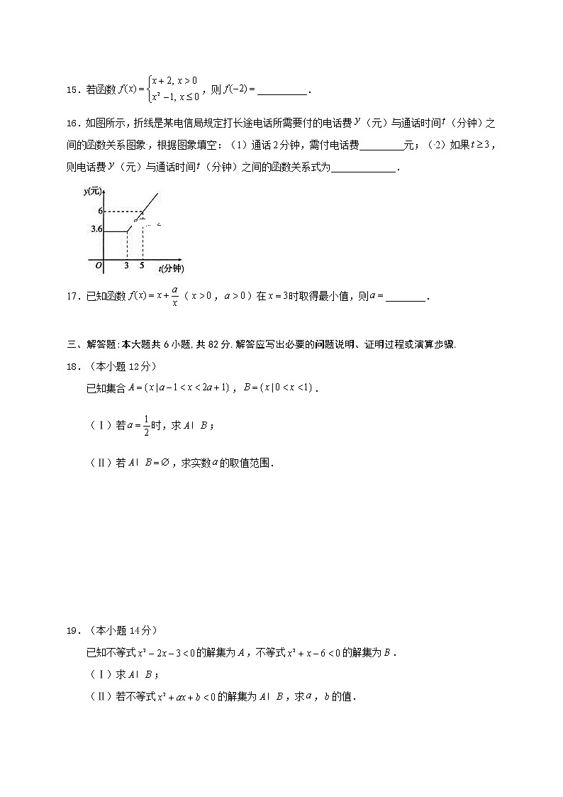海南省海口市第四中学2019-2020学年高一上学期期中考试数学试题03