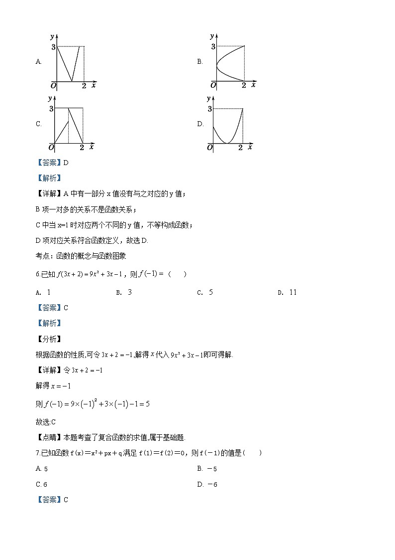 海南省海口市第四中学2019-2020学年高一上学期期中数学试题第3页