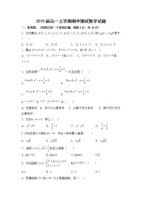 海南省临高县临高中学2019-2020学年高一上学期期中考试数学试题