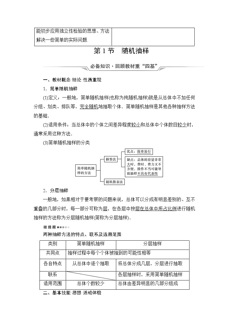 人教B版高考数学一轮总复习第9章第1节随机抽样学案第2页