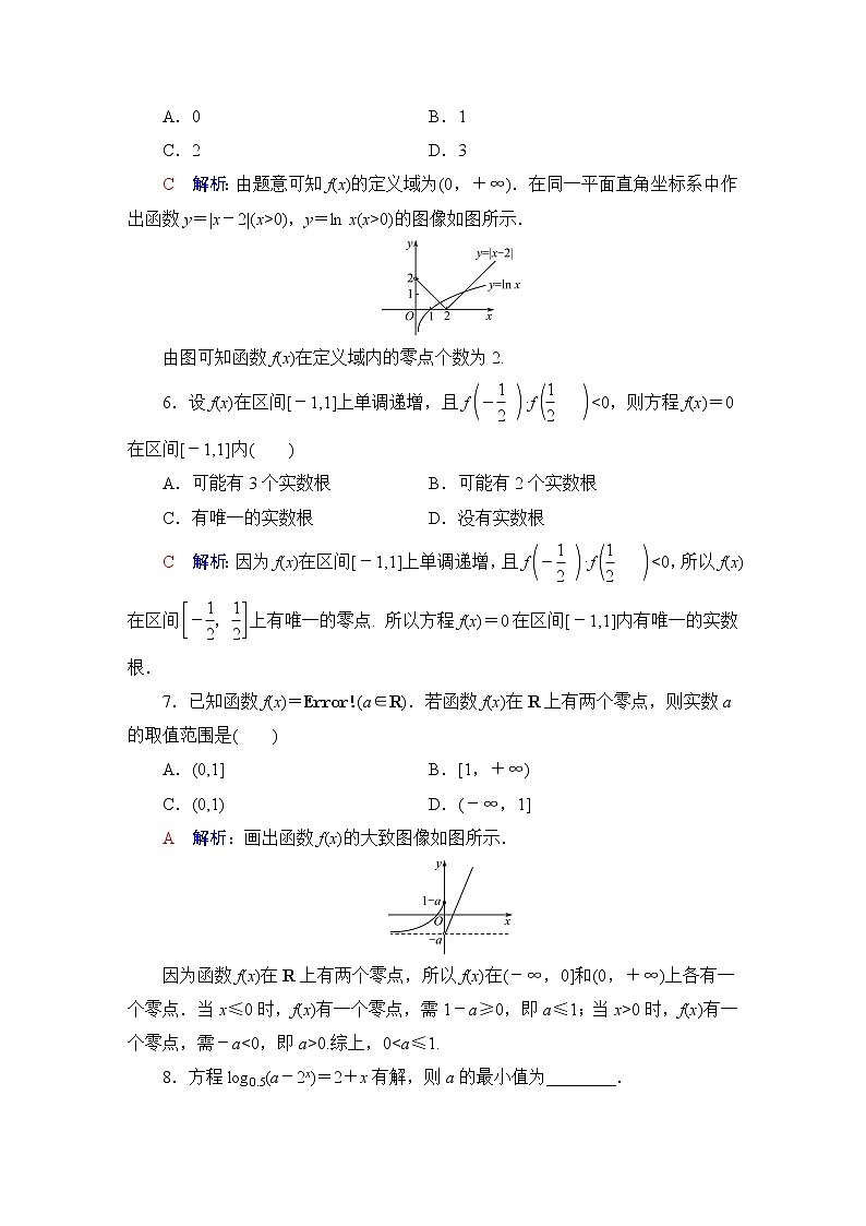 人教B版高考数学一轮总复习13函数与方程练习含答案第2页