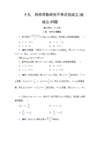 人教B版高考数学一轮总复习19利用导数研究不等式恒成立(能成立)问题练习含答案