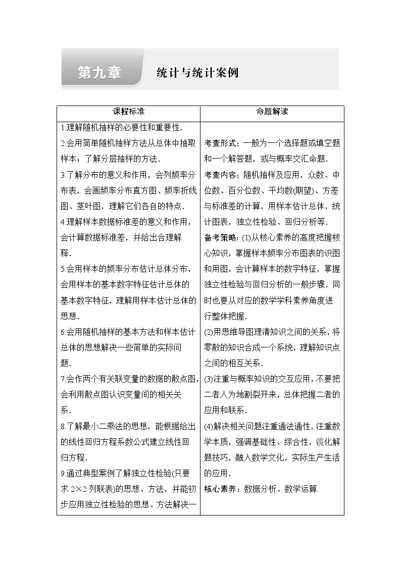 人教A版高考数学一轮总复习第9章第1节随机抽样课时学案01