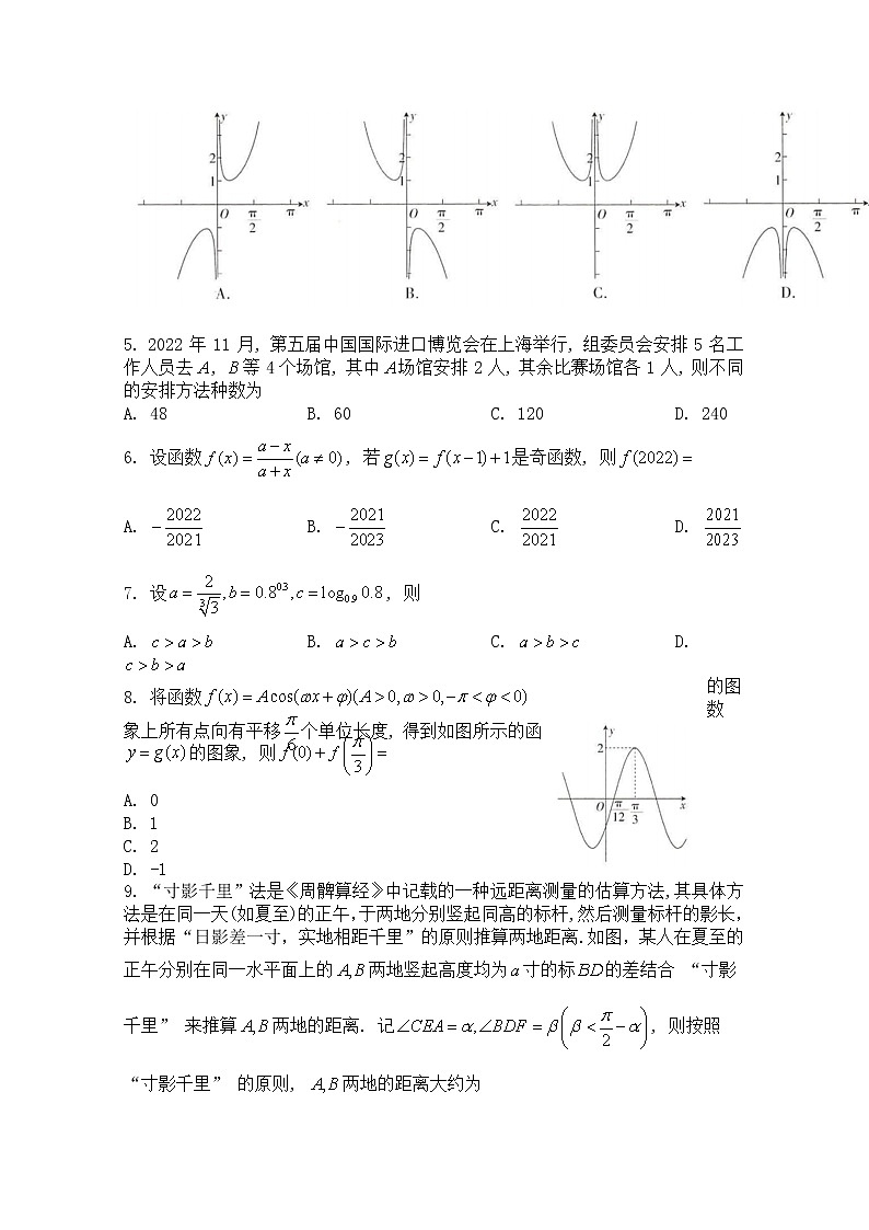 江西省“红色十校”2022-2023学年高三上学期第一次联考试题数学（理）（Word版附解析）02