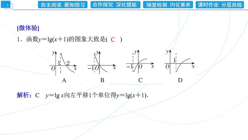 4．4．2　对数函数的图象和性质(一) 同步辅导与测评 PPT课件07