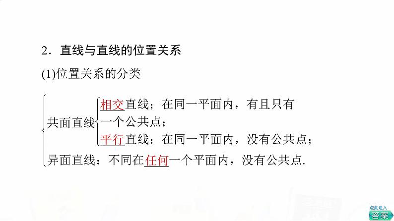 人教A版高考数学一轮总复习第7章第2节空间点、直线、平面之间的位置关系教学课件05