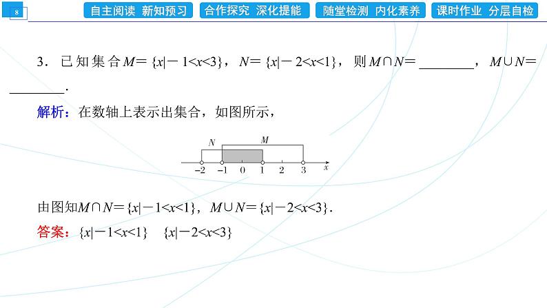 1．3   第1课时　集合的并集与交集运算 同步辅导与测评 PPT课件08