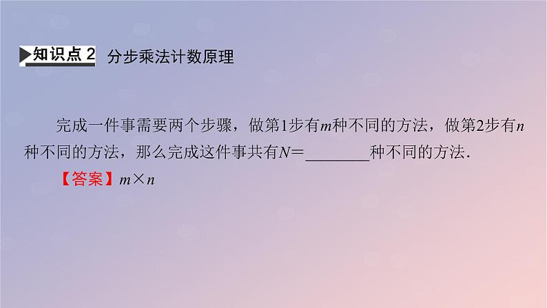 2022秋高中数学第六章计数原理6.1分类加法计数原理与分步乘法计数原理第1课时分类加法计数原理与分步乘法计数原理课件新人教A版选择性必修第三册第6页