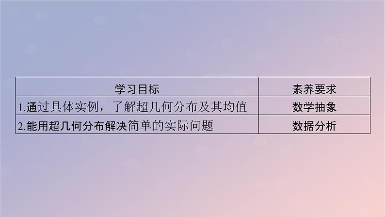 2022秋高中数学第七章随机变量及其分布7.4二项分布与超几何分布7.4.2超几何分布课件新人教A版选择性必修第三册第2页