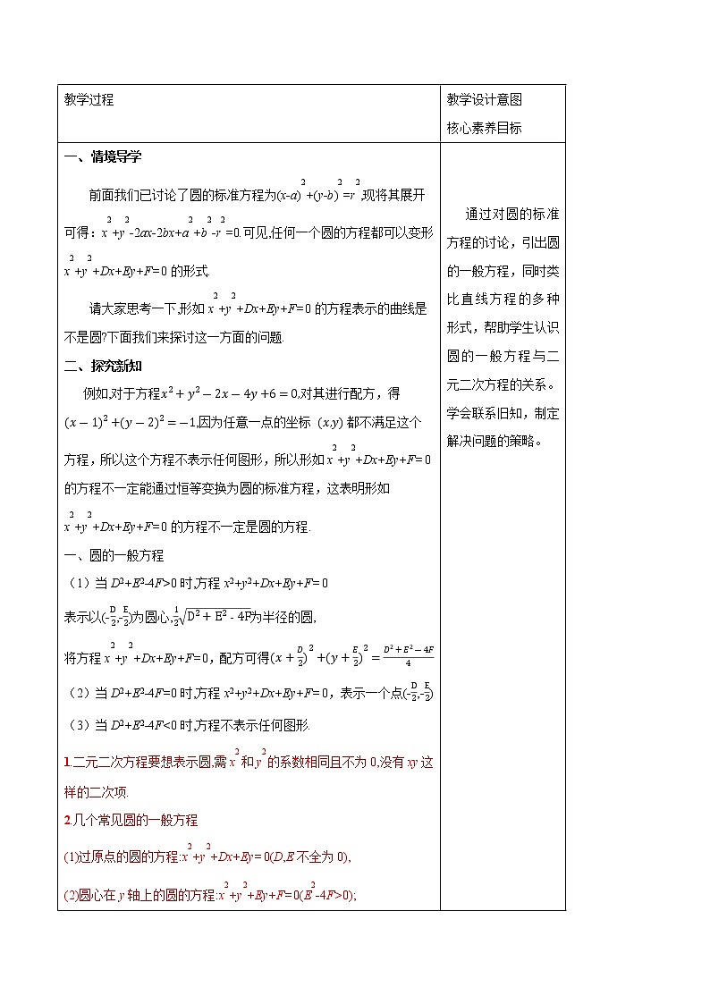 【新教材精创】2.4.2 圆的一般方程 教学设计-人教A版高中数学选择性必修第一册02