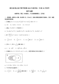 2023湖北省重点高中智学联盟高一上学期10月联考试题数学含答案