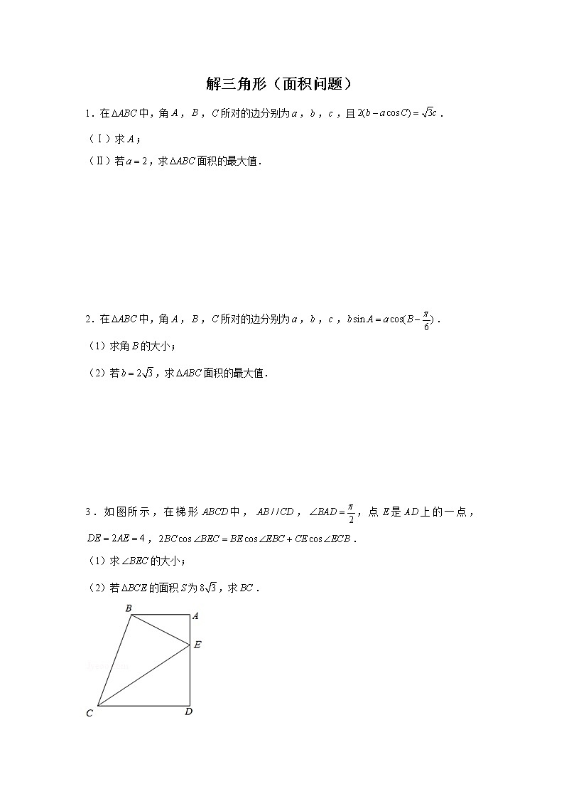 高考数学一轮复习——解三角形（面积问题）第1页