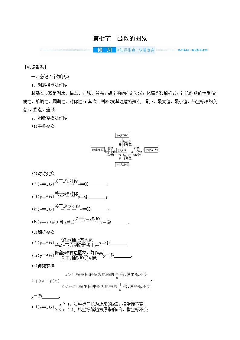 高考数学统考一轮复习第2章2.7函数的图象学案01