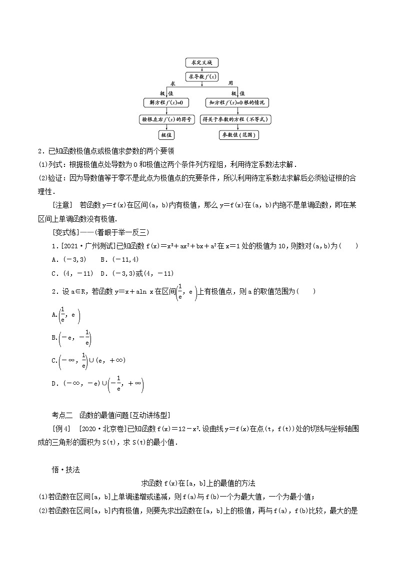 高考数学统考一轮复习第3章3.2.2利用导数研究函数的极值最值学案第2页