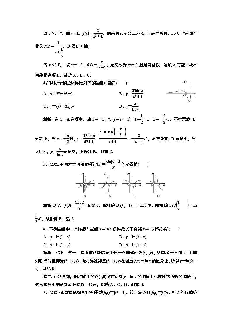(新高考)高考数学一轮考点复习2.6《函数的图象及其应用》课时跟踪检测(含详解)第2页