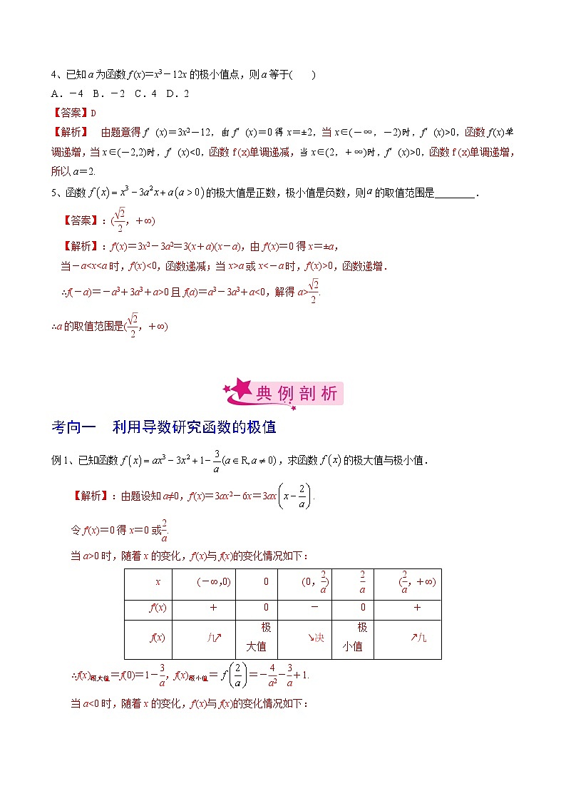 (新高考)高考数学一轮复习考点练习22《利用导数研究函数的极值和最值》（解析版）03