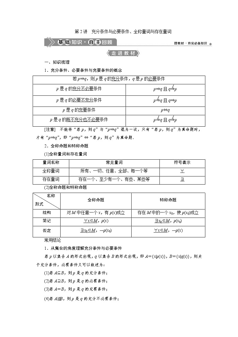 (新高考)高考数学一轮复习学案1.2《充分条件与必要条件、全称量词与存在量词》(含详解)第1页