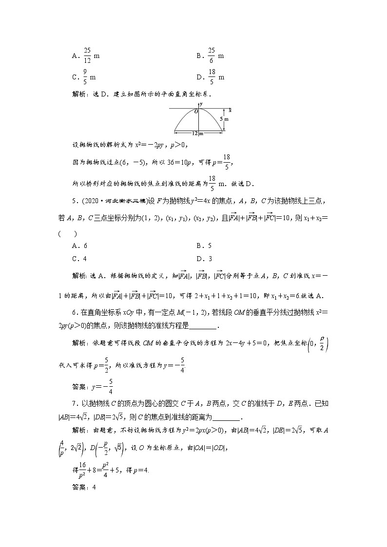 (新高考)高考数学一轮复习分层突破练习9.7《抛物线》(含详解)第2页