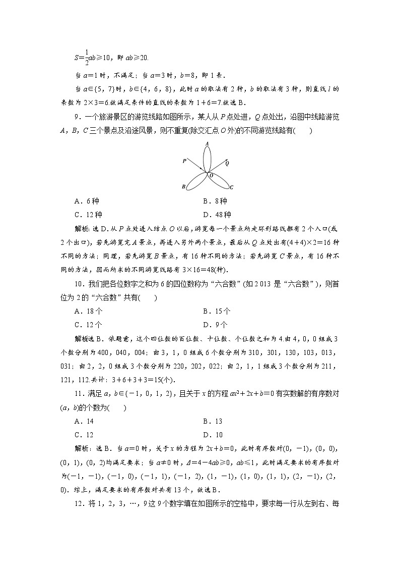 (新高考)高考数学一轮复习分层突破练习10.1《分类加法计数原理与分步乘法计数原理》(含详解)第3页