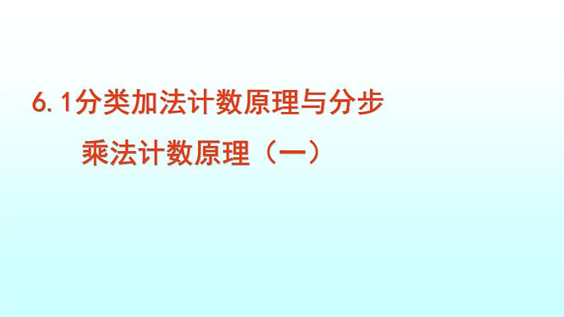 人教A版（2019）选择性必修 第三册6.1 分类加法计数原理与分步乘法计数原理 课件01