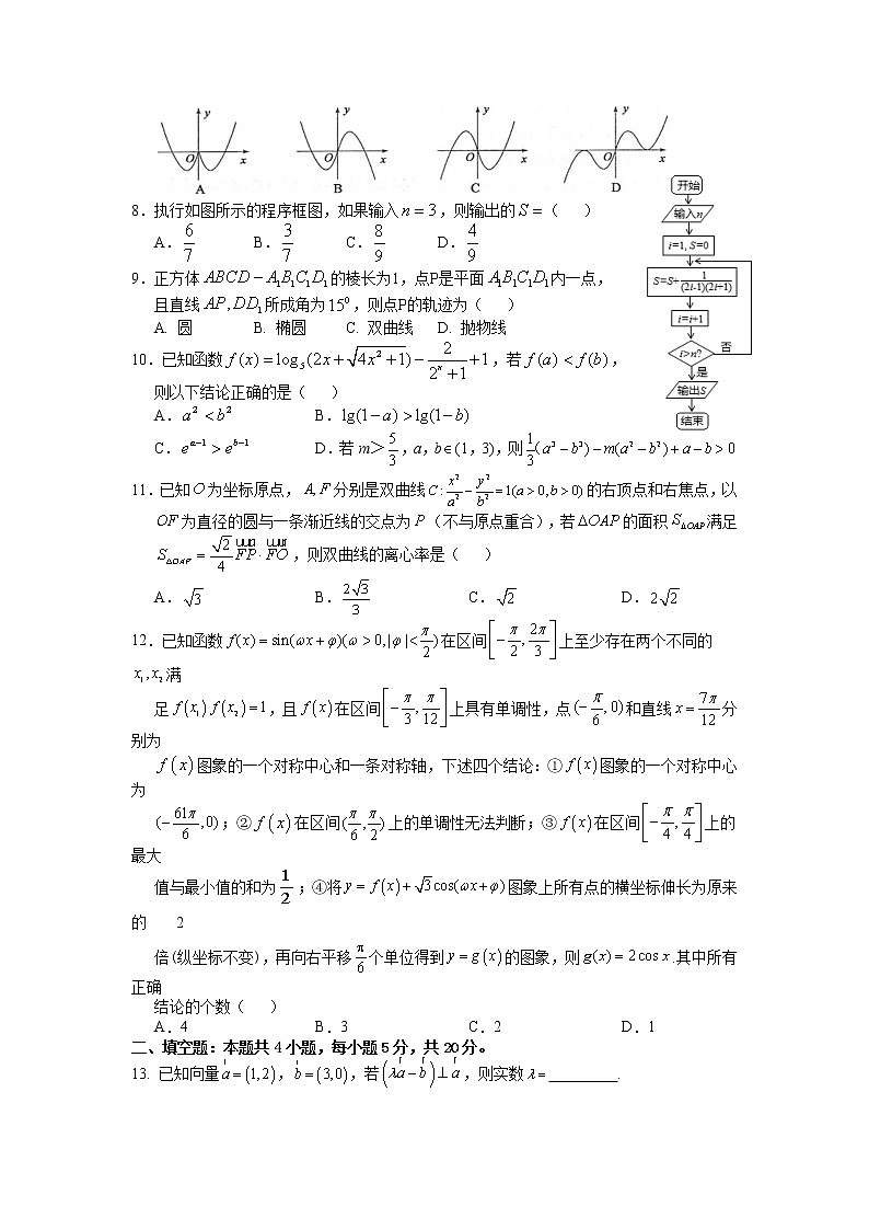 四川省南充高级中学2021届高三第12次月考数学（理）试卷第2页