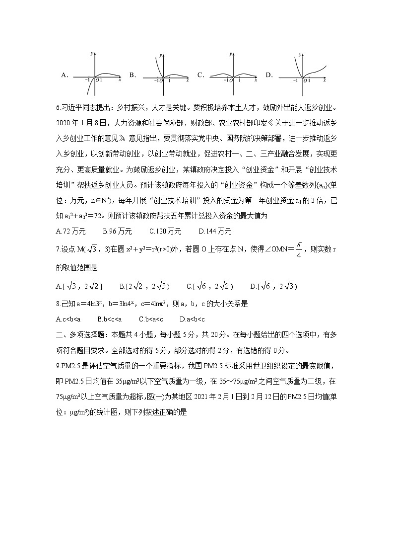 2021郴州高三下学期3月第三次教学质量监测数学含答案第2页
