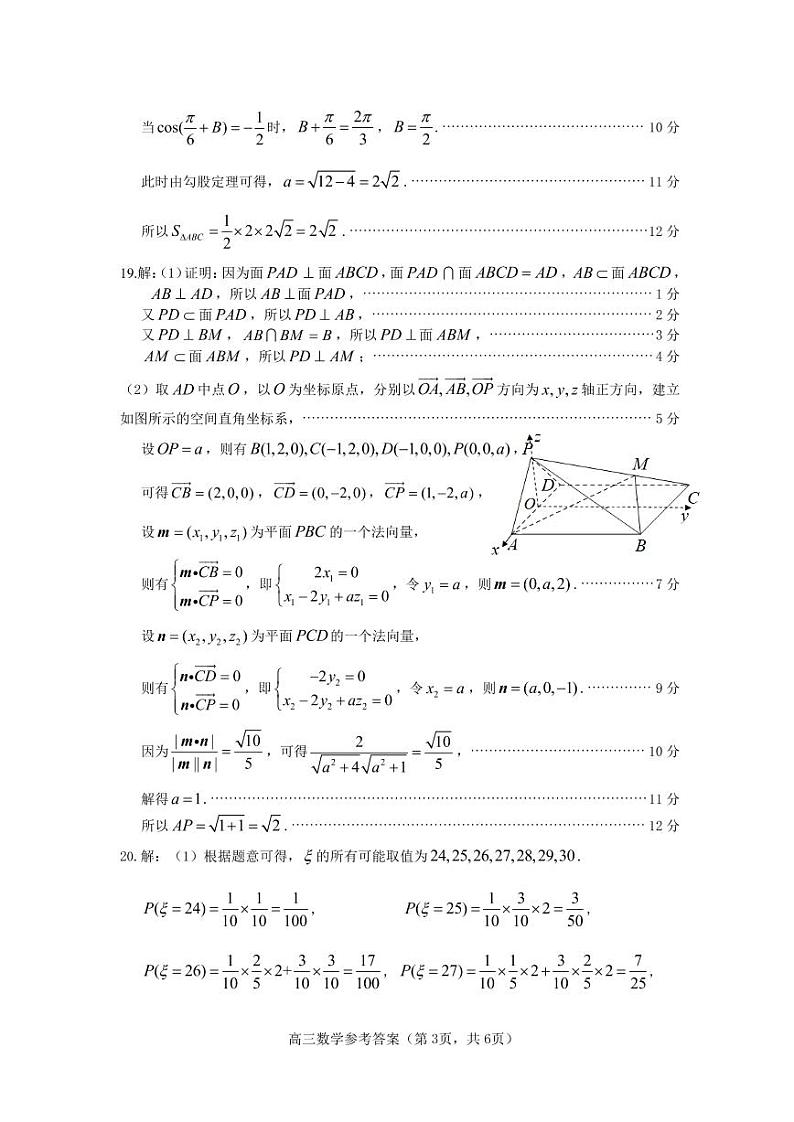 2021年高考诊断性测试——数学答案20210308 - 副本第3页