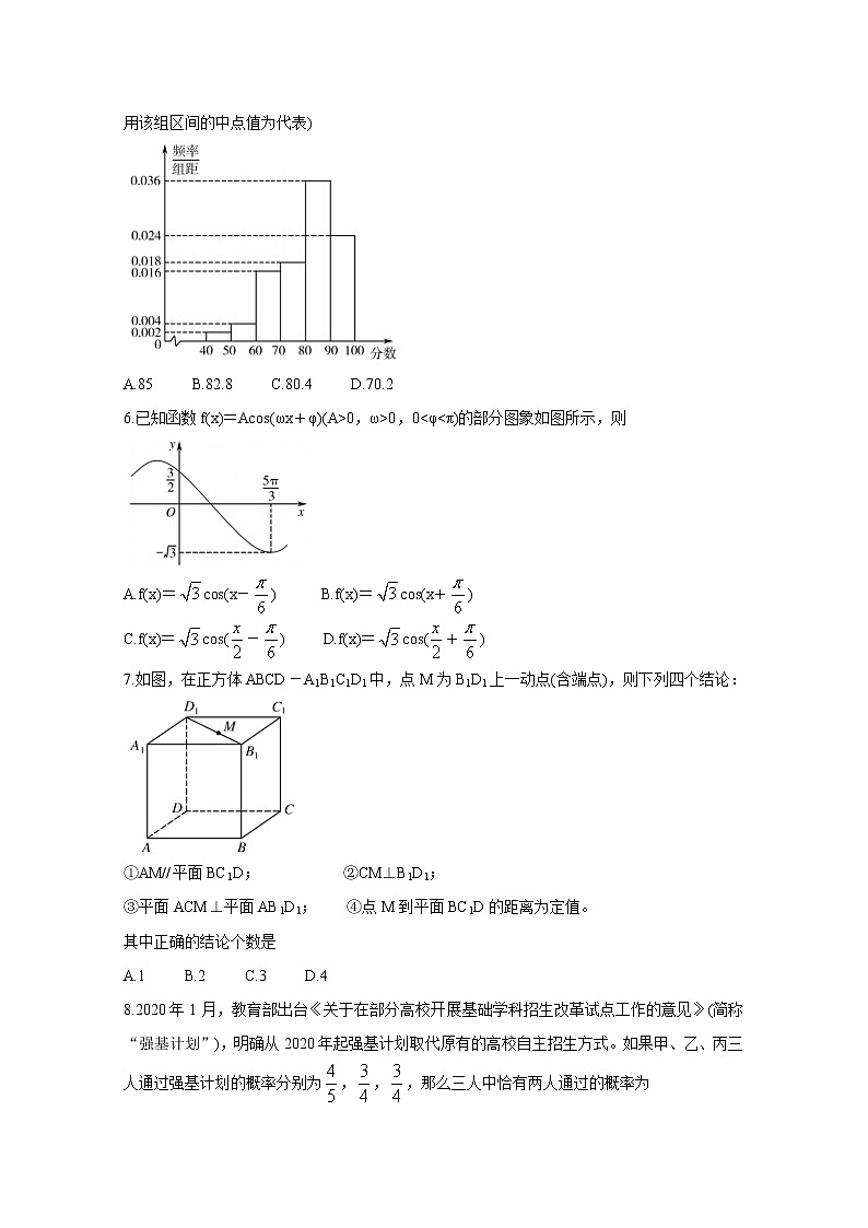 2021“超级全能生”高三全国卷地区1月联考丙卷（B）数学（理）含解析第2页