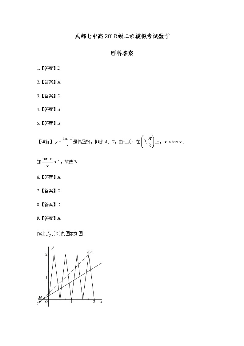 2021成都七中高三下学期二诊模拟考试理科数学试题PDF版含答案01