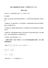 2021安徽省皖江名校联盟高三下学期开年考（2月）文科数学试题含答案