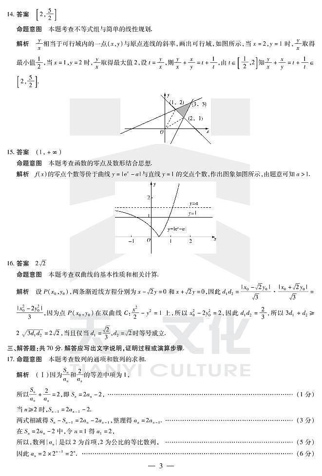 2021河南省天一大联考高三上学期期末考试数学（理）扫描版含解析03