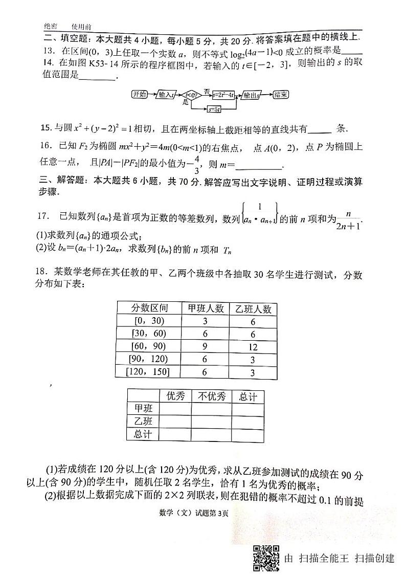 2021绵阳南山中学高三二诊模拟考试数学（文）试题扫描版含答案第3页