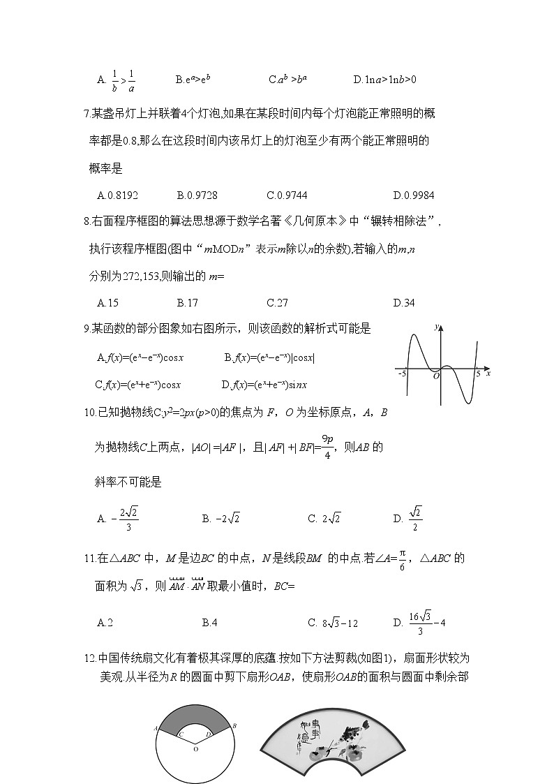 河南省开封市2021届高三第一次模拟考试理科数学（WORD版）第2页