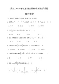 2021眉山仁寿二中高三上学期第四次诊断数学（理）试题含答案