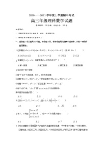 2021省大庆中学高三上学期期中考试数学（理）试题含答案